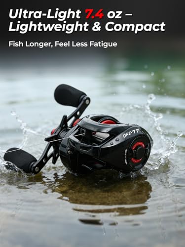 Jenseits Baitcasting Reel 7.3:1 High Speed Bass Baitcaster, Drag Clicker Version, Low Profile Casting Reel with 7+1 Bearings, 17.6LB Drag Magnetic Brake System - color: 7.3:1-Left