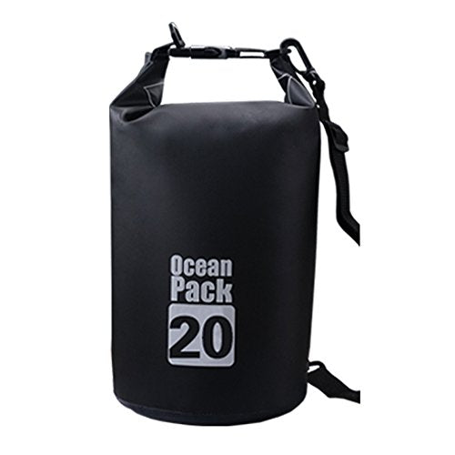 Dry Sack/Floating Waterproof Bag 2L/5L/10L/20L/30L for Boating, Kayaking, Hiking, Snowboarding, Camping, Rafting, Fishing and Backpacking - color: Black, size: 20L