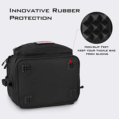 KastKing Fishing Tackle Bags - Saltwater & Freshwater Fishing Bags - Water Resistant, Padded Shoulder Strap - Gear Storage - color: Black-Medium, size: Medium