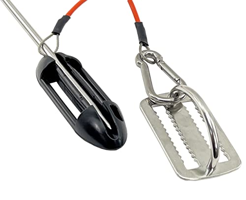 Fish Stringer for Spearfishing with Coated Stainless Steel Cable and Heavy Duty Carabiner (Belt Fish Stringer)