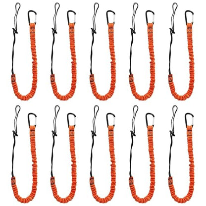10pcs Retractable Tool Lanyards for Hand Tools with Carabiner and Adjustable Loop End, Extendable Length 31.5 "-43.3", Aluminum Screw Lock Carabiner with Shock Cord Stopper - size: 10 pack