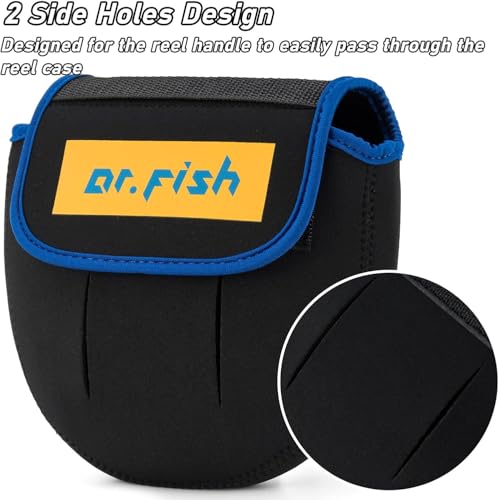Dr.Fish Spinning Fishing Reel Cover, Fits 1000-6000+, Neoprene Protective Bag with Handle Slot, Spinning Reel Storage Case Pouch Accessories 4000-6000 2 Pack - color: XL(2 Pack, Fits 4000-6000)