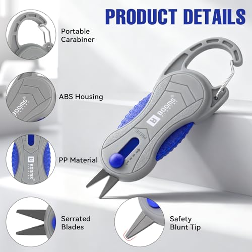 Booms Fishing Braided Line Cutter, Mini Fishing Snips for Saltwater - 4.1" Fishing Scissors with Carabiner - FR2 Stainless Steel Serrated Blades Line Clippers for Angler