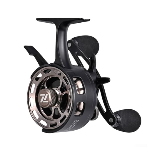 Ice Fishing Reel, Inline Design with Magnetic Drop System, 3s.2:1 Gear Ratio, 3s+1 Bearings, Two-Way Spool Lever, ABS and Metal Construction for Wint - color: black, size: left hand