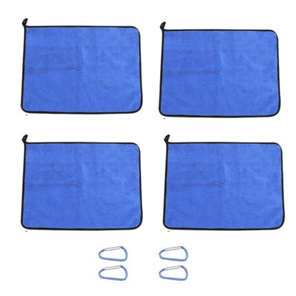 – Thickened Double Sided Absorbent Hand Towel with Clip for Fishing, Boating, Kayaking, Wiping Rods, Reels and Outdoor Gear, 15.7 x 11.8 Inch(Blue) - color: Blue
