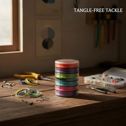 Fishing Line Storage Box, Multi-Axis Spool Organizer for Tackle Management, PP Plastic Container (1 PC) - size: 2.44 x 2.44 x 3.54 in