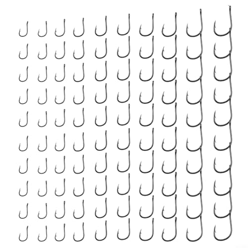High Carbon Steel Fishing Hooks Set, Assorted Sizes Fly Fishing Hook Kit with Plastic Box, Barbed Terminal Tackle for Freshwater Saltwater Angling, 100 or 500 Pieces(500 per box) - size: 500 per box