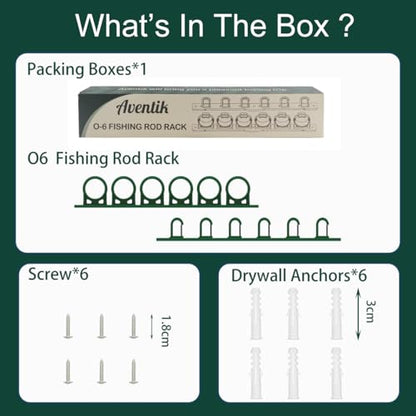 Aventik Vertical/Horizontal Fishing Rod Holder For Garage, Wall, Ceiling Holds Up To 6/12 Fishing Pole Holders（2 Pack Green） - style: 2 Pack Green