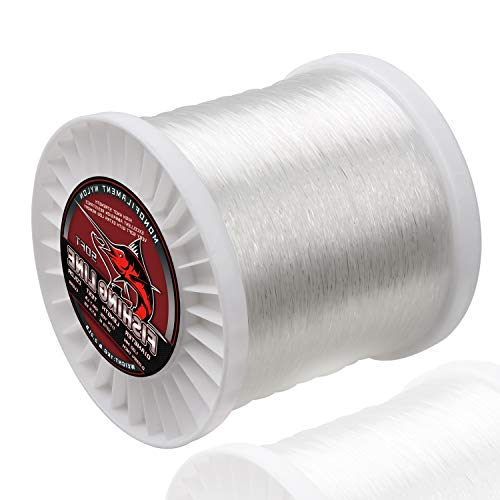 Monofilament Fishing Line, Big Game Mono Fishing Line, Strong Heavy Duty Nylon Mono Leader Saltwater Freshwater, Abrasion Resistant, Clear Blue, 1174-13041Yds, 14LB-127LB - color: Clear, size: 0.7mm/66.7lb - 2395yds