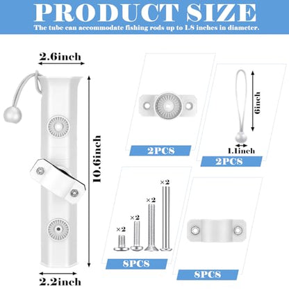 Seenelling Fishing Rod Holder for Bike Rack Pole Mount Rotatable Fishing Chair Pole Holders with Clamp for Boat Bicycle Motorcycle Kayak Cart - color: White