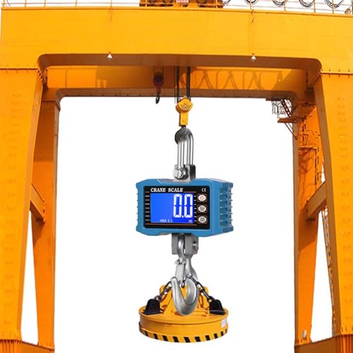 Hanging Scale, Geevorks Digital Crane Scale 1000KG/ 2204lbs, Industrial Crane Scale LCD Backlight with Unit Change/Data Hold/Tare/Zero for Construction Site Farm Hunting Fishing Outdoor Work