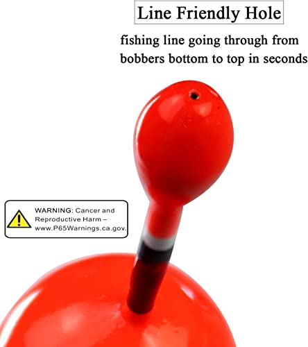THKFISH Fishing Floats Bobbers Slide Floats Balsa Fishing Bobber Slip Bobbers for Crappie Panfish Trout Bass (1/2oz 2"x5.28") (1/6 1.6"x4.8") 5Pcs - color: Red and Red, size: 1/6 oz 1.6"x4.8" - 5Pcs