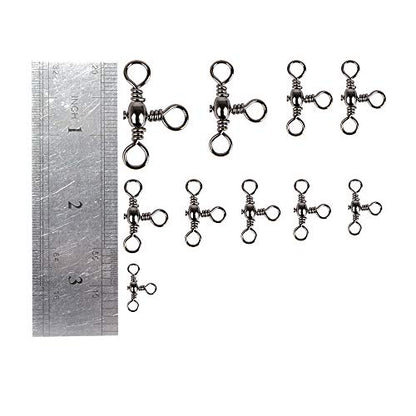 Dr.Fish 30 Pack Fishing 3 Way Swivels, 35-175LB, Three Way Barrel Swivels Fishing Tackle Catfish Rig - size: #2-101LB