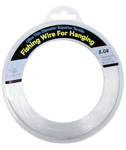 Clear Fishing Wire, Monofilament Fishing Line, Clear String for Hanging, Invisible Strong Wire Nylon Thread for Hanging Balloon Garland Picture Decorations - size: 0.45mm/820ft/24lb