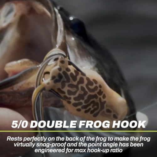 SNAG Proof Smash Mouth Popping Frog | Hollow Body Topwater Frog Lure | Toxic Toad, 2.5-Inch, 5/8 oz