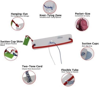 Knot Tying Kit - Simulator Board to Practice Knotting Techniques, Includes Practice Board, Extra Long Cord/Rope, Advanced Components, Ideal Gift for Students, Knot Tying Industries