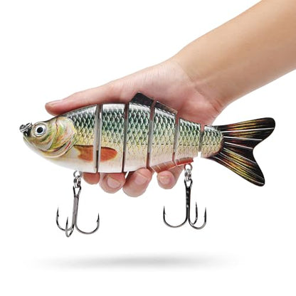 Large Multi Jointed Fishing Lures Bait,Big Giant Fishing Bass Lures,Crankbaits Swimbaits with Treble Hook - color: A10-7.87",4oz