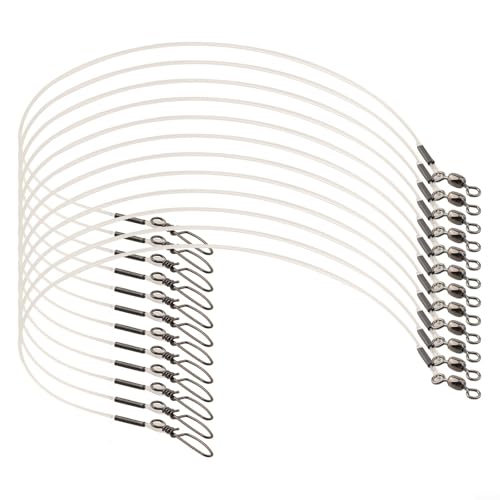 12pcs Fluorocarbon Fishing Leader Set for Saltwater Freshwater, 20LB-80LB, 6-24 Inches, Invisible Underwater, Abrasion-Resistant, Soft Strong Wire with Twists Snap - size: 6in-20lb