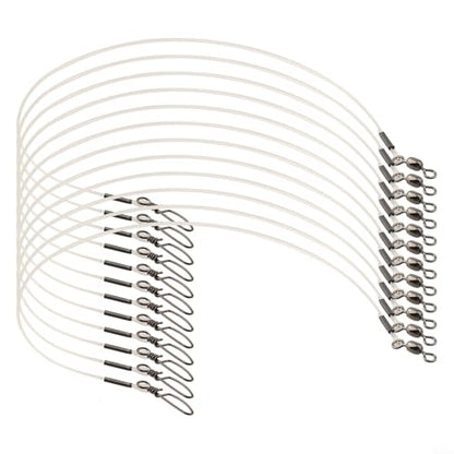 12pcs Fluorocarbon Fishing Leader Set for Saltwater Freshwater, 20LB-80LB, 6-24 Inches, Invisible Underwater, Abrasion-Resistant, Soft Strong Wire with Twists Snap - size: 6in-20lb