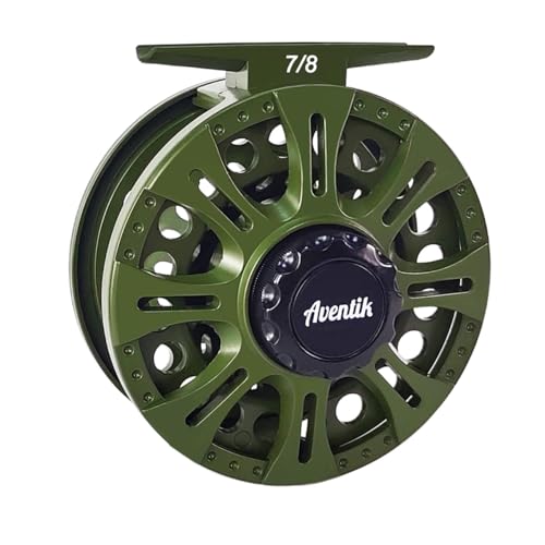 Aventik HVCE Graphite Fly Reel Center Drag System Classic III Graphite 3/4, 5/6, 7/8wt Large Arbor Freshwater Fly Fishing Reels - size: 7/8, style: Only Reel