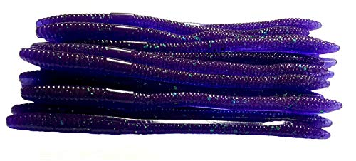 20 Pcs 6.25" Drop Shot Finesse Worms (Scented, Floats) Soft Plastic Baits for Bass Fishing - color: Junebug Lite
