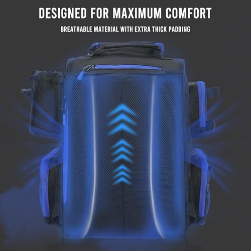 Large Fishing Backpack with 4 Tackle Boxes - Waterproof Fishing Tackle Backpack with Fishing Rod Holder - Heavy Duty 43L Fishing Tackle Box for your Fishing Lures and Fishing Gear