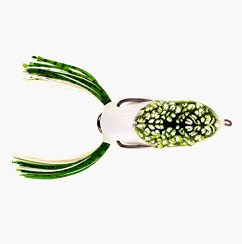 Southern Lure Scum Frog Painted Trophy Series Topwater Bass Fishing Hollow Body Frog Lure with Weedless Hooks, Natural Black and Green, 5/8 Ounce, SCMTRO