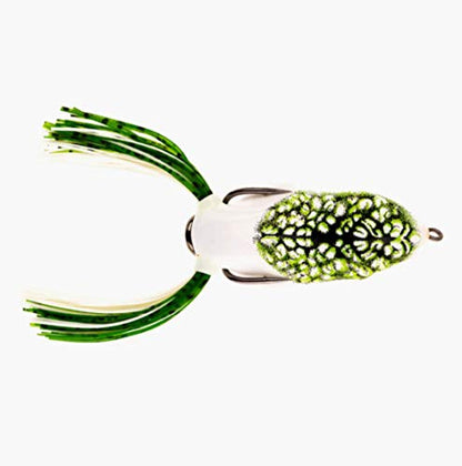 Southern Lure Scum Frog Painted Trophy Series Topwater Bass Fishing Hollow Body Frog Lure with Weedless Hooks, Natural Black and Green, 5/8 Ounce, SCMTRO