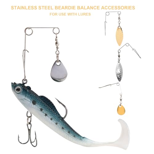50PCS Fishing Spinner Blades Rigs Fishing Spinnerbait Smooth Spoons Kit | Replacement Accessories for Colorado Blade Making Spinner Shaft Bass Fishing Lures - color: 50Pcs Willow Leaf Gold