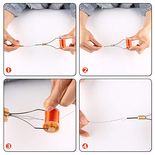HERCULES Fly Tying Tools, Fly Tying Kit with Bobbin Thread Holder, Wire Threader, Knot Whip Finisher, Hackle Plier, Bodkin, Fly Fishing Lure Making Accessories - color: 2pcs Bobbin + 1pcs Threader