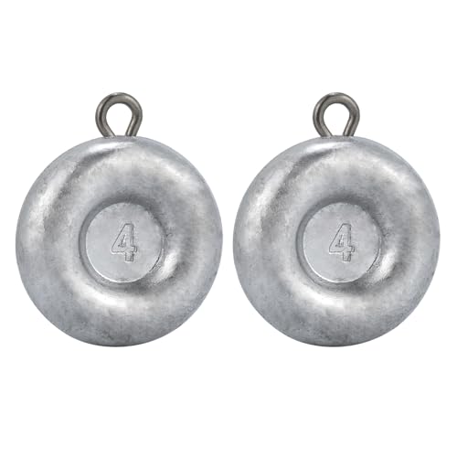 Dr.Fish Fishing Coin Sinkers Lead Fishing Weights Disc Weights No Roll Freshwater Saltwater River Bank Surf Fishing Catfishing - size: 4oz/10 Pack
