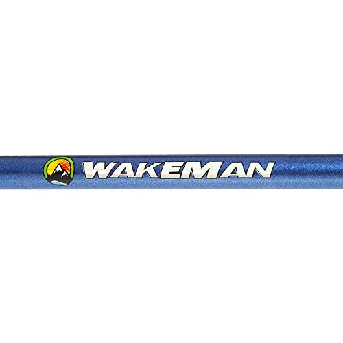 Wakeman Fiberglass Fishing Rod and Reel Combo – 2-Piece 65-Inch Medium Action Spinning Rod Set for Lake Fishing - color: Blue