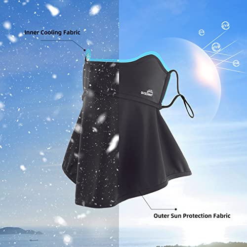 Sun UV Face Mask UPF50+ Neck Gaiter Scarf Breathable Cooling Face Cover for Outdoor Activities - color: Dark Grey