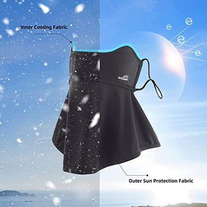 Sun UV Face Mask UPF50+ Neck Gaiter Scarf Breathable Cooling Face Cover for Outdoor Activities - color: Dark Grey