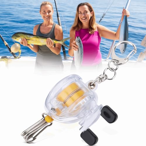48cm Retractable Fishing Reel Keychain Steel Wire Belt Clip Lock for Fishing Accessories Secure Angler Gear Holder‌