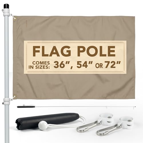 South Wind Designs Boat Rod Holder Flag Pole with Rotating Mounts - Premium Flagpole Kit with Swivel Mounts for Rocket Launcher & Fishing Boats, Fiberglass Rod, EVA Foam Base, 4th of July Decor - style: No Flag
