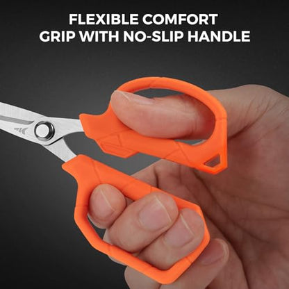 KastKing Paradox 4.5-Inch Fishing Scissors, Stainless Steel Precision Fishing Line Cutters With Non-Slip Grip, Protective Sheath, and Neck Lanyard, Small Scissors for Braided Fishing Line - style: A: 4.5" Braid Scissors