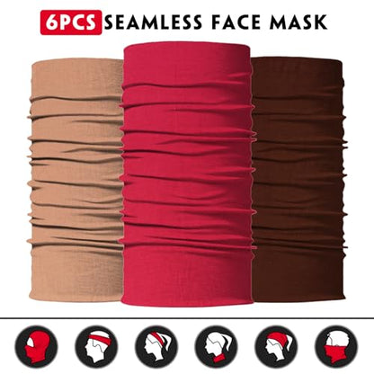 Venswell Neck Gaiter Face Mask Men Women,Seamless Bandana Rave Face Cover Scarf Mask,Balaclava,Headband, Head Wrap,Headwear - color: A-women Solid 2