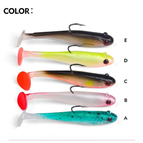 2.5in/0.21oz Swim Baits for Bass Fishing 6pcs Fishing Bait for Freshwater Saltwater Trout Lures Soft Plastic Baits - color: 2.5in0.2oz-D