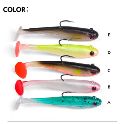 2.5in/0.21oz Swim Baits for Bass Fishing 6pcs Fishing Bait for Freshwater Saltwater Trout Lures Soft Plastic Baits - color: 2.5in0.2oz-A