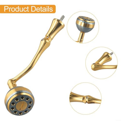 Aluminum Alloy Reel Handle Replacement With Round Knob For Most Fishing Reels, Long Lever Design For Better Control(M) - size: M