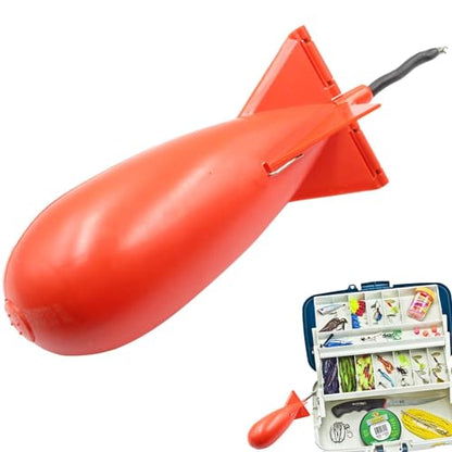 Rocket Bait Feeder - Lightweight Fishing Bait Feeder, Carp Fishing Feeder with Rocket Shape | Carp Fishing Tackle, Fishing Lure, Fishing Bait Cage Float Thrower Suitable for Swimbait Swimming Lures - color: Red