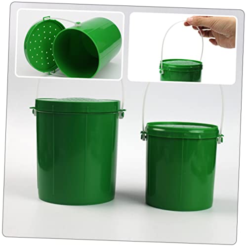 KICHOUSE 2pcs Breathable Live Bait Bucket Portable Fishing Storage Container Air Holes Worm Holder for Fishing Enthusiasts