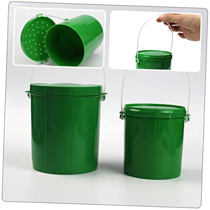 KICHOUSE 2pcs Breathable Live Bait Bucket Portable Fishing Storage Container Air Holes Worm Holder for Fishing Enthusiasts
