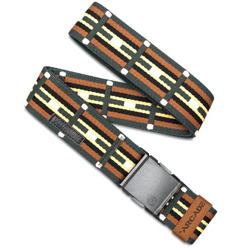 Arcade Belts A2 Unisex Adventure Belt: Heavy Duty Stretch, Metal Free Buckle - color: Keyah - Jalapeno/Bay, size: Standard (Up to 40"); 1.5" Wide