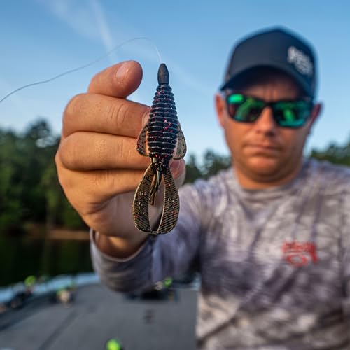 Strike King Rage Bug Fishing Lure, Soft Plastic Grub, Unique Design, Subtle Action - color: Green Pumpkin, size: 4"