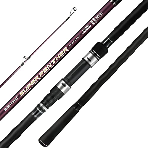 BERRYPRO Surf Spinning Rod Surf Casting Fishing Rod Carbon Fiber Travel Fishing Rod (9'/10'/10'6''/11'/12'/13'3'') - style: 12'-casting 2-piece