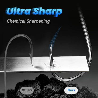 Octopus Fishing Hooks 50/100 Pcs,Offset Beak Circle Hooks for Fish Hooks Saltwater Freshwater, High Carbon Steel Hook for Rigs Catfish, Bass Tuna, Walleye, Trout Size 10-8/0 - size: #6/0_50pcs