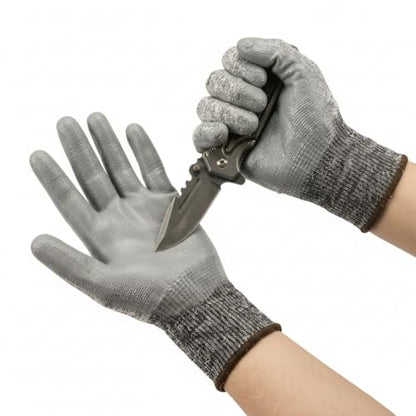 ANSI A3 Cut Resistant Work Gloves, 6 Pairs, XL | ANSI A3 Cut Proof, 13G HPPE Nitrile Coated, Non PFAS, Superior Oil Grip, All-Day Breathable, Durable, Easy Size ID