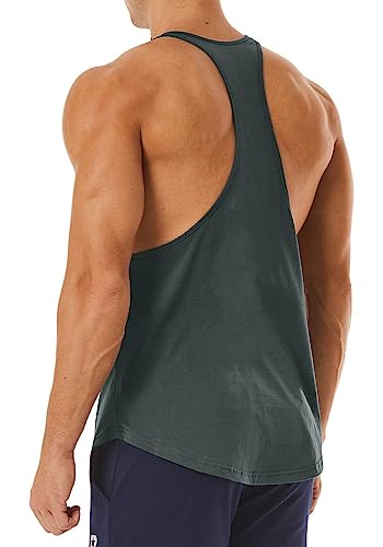 Men's Workout Quick Dry Soft Gym Bodybuilding Stringer Tank Tops - color: Gray, size: Medium
